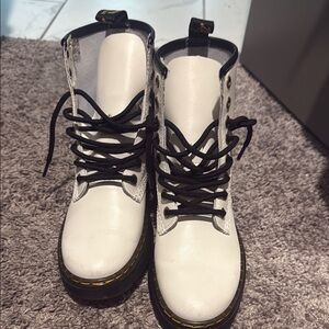Stylish White Lace-Up Boots